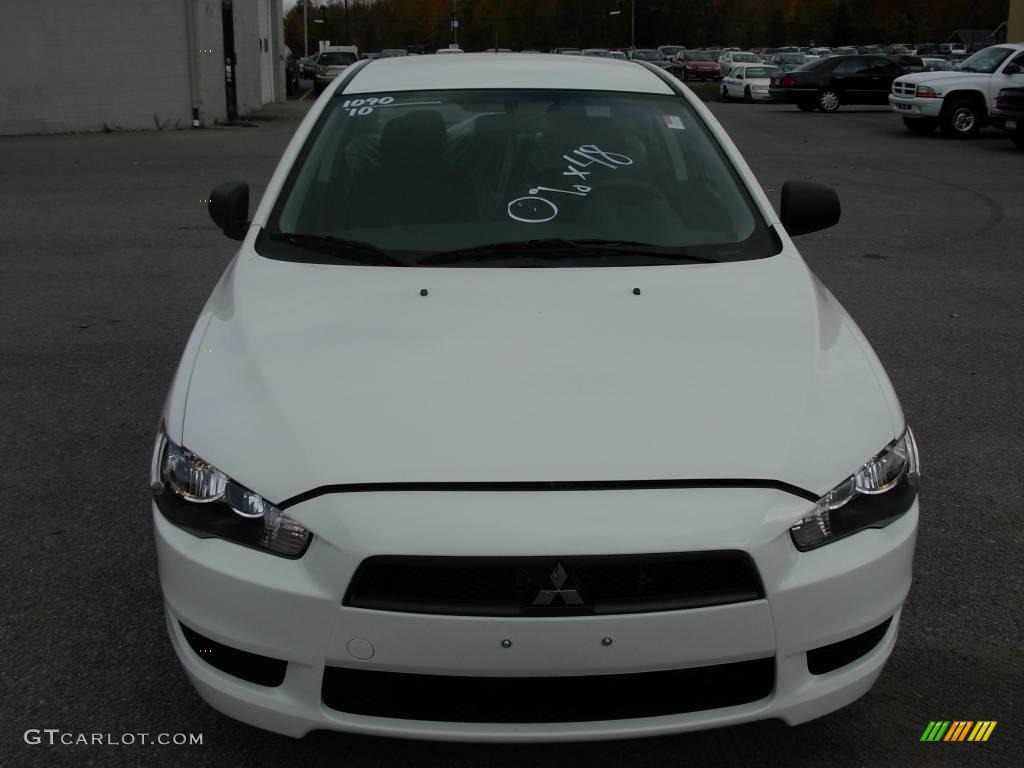 2010 Lancer DE - Wicked White Metallic / Black photo #12