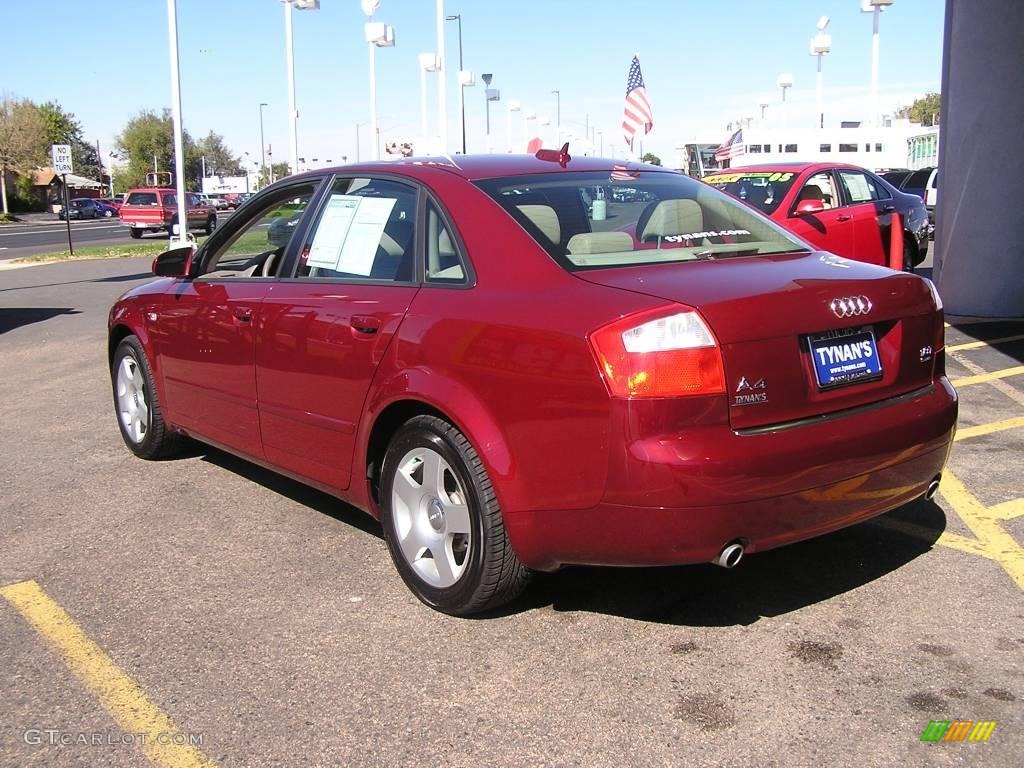 2005 A4 1.8T quattro Sedan - Crimson Red Pearl / Beige photo #4