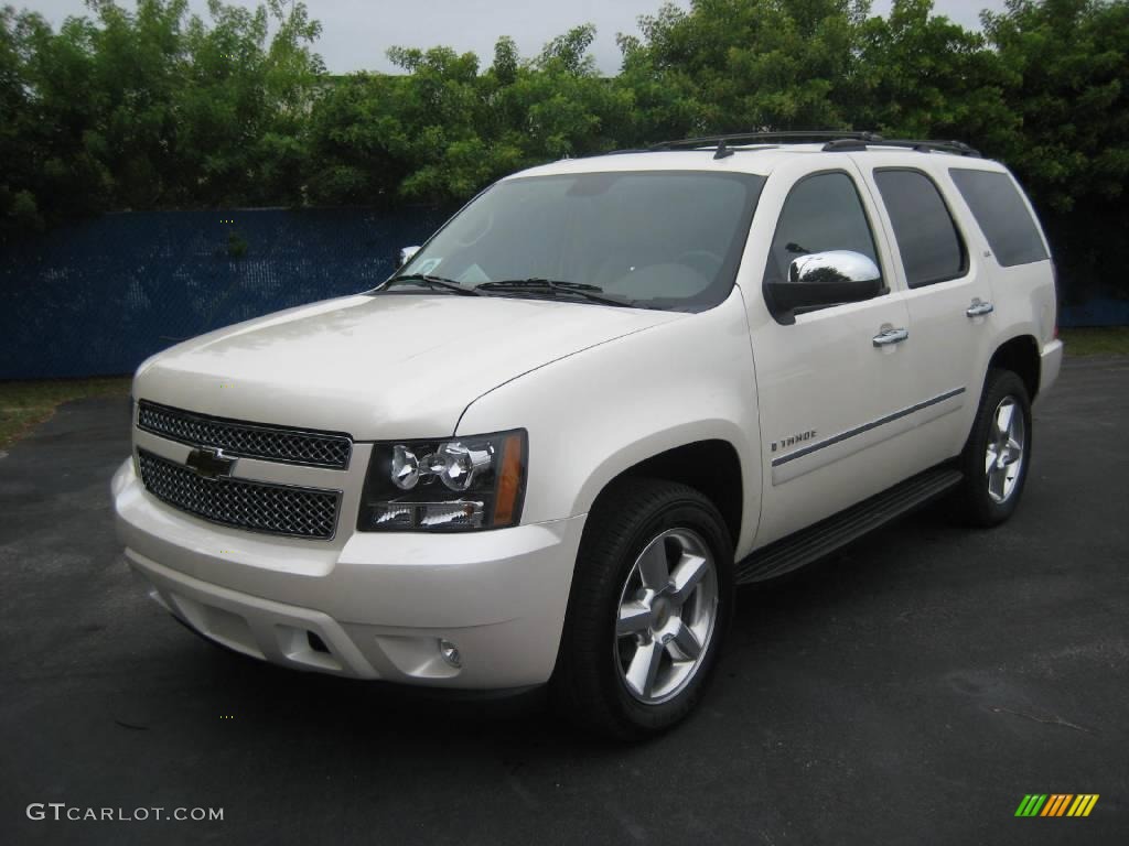 2009 Tahoe LTZ - White Diamond Tricoat / Light Cashmere photo #1