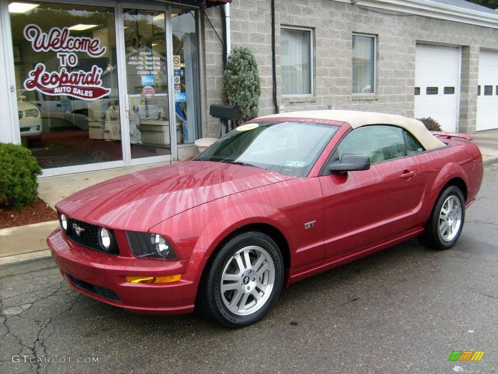 2006 Mustang GT Premium Convertible - Redfire Metallic / Light Parchment photo #1