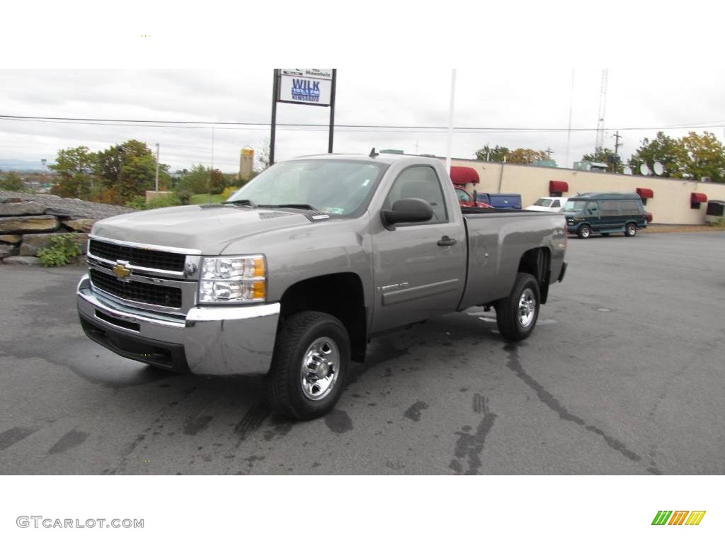 2007 Silverado 2500HD LT Regular Cab 4x4 - Graystone Metallic / Ebony photo #2