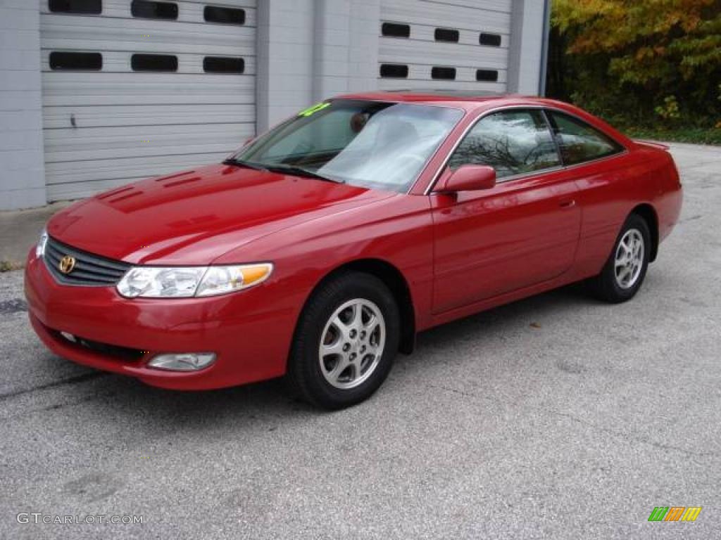 2002 Solara SE Coupe - Red Flame Metallic / Ivory photo #8