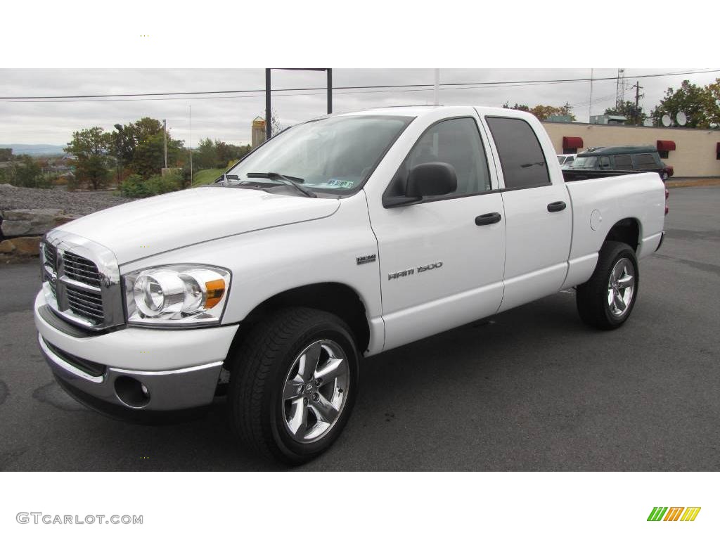 2007 Ram 1500 Big Horn Edition Quad Cab 4x4 - Bright White / Medium Slate Gray photo #2