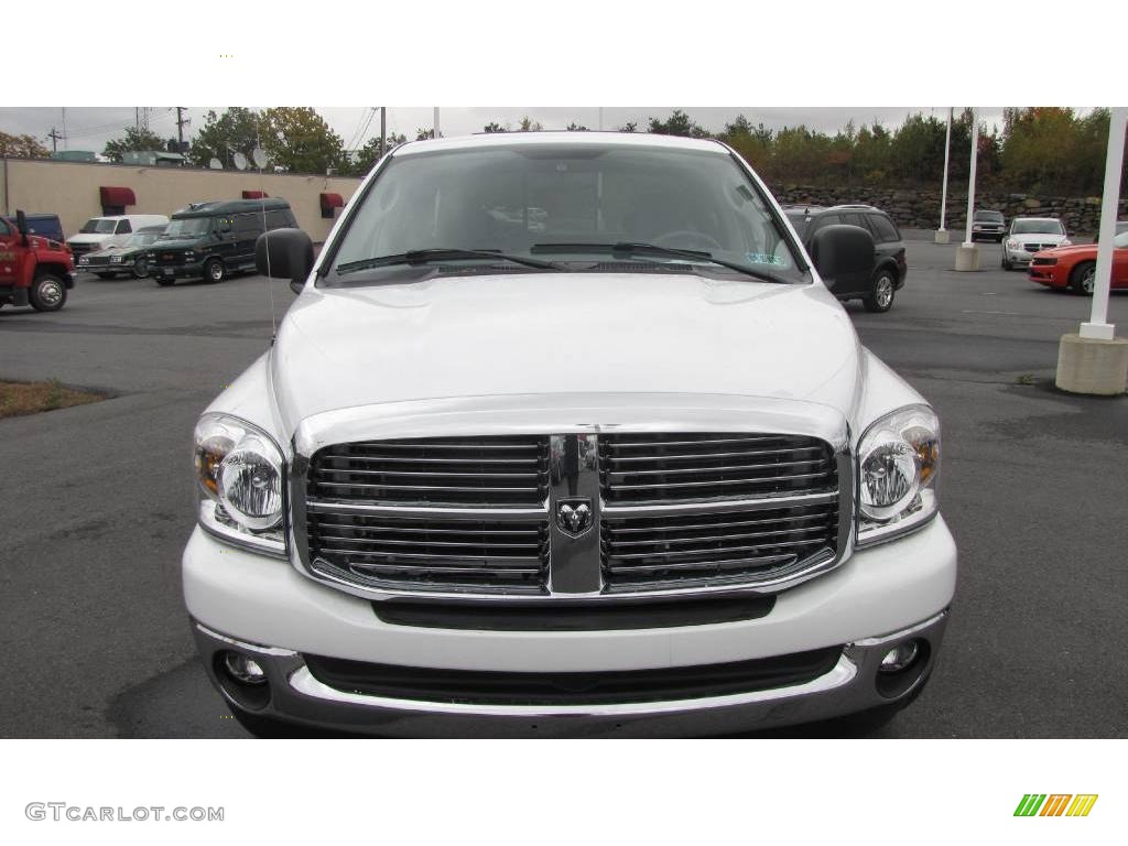 2007 Ram 1500 Big Horn Edition Quad Cab 4x4 - Bright White / Medium Slate Gray photo #3