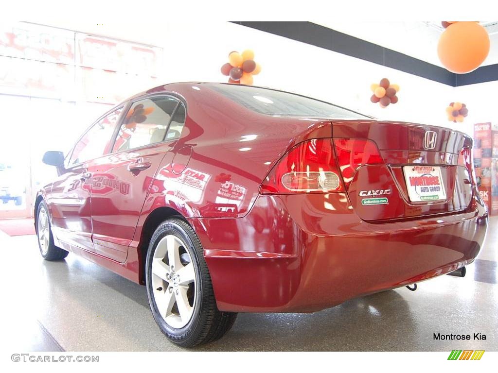 2007 Civic EX Sedan - Tango Red Pearl / Ivory photo #4