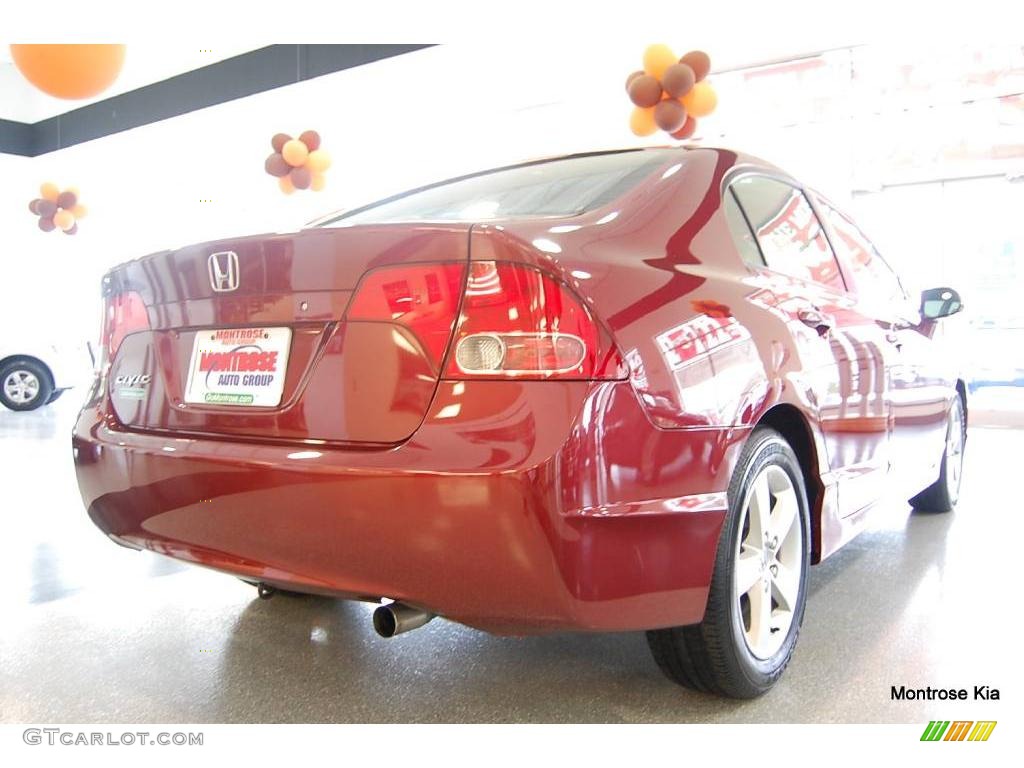 2007 Civic EX Sedan - Tango Red Pearl / Ivory photo #7