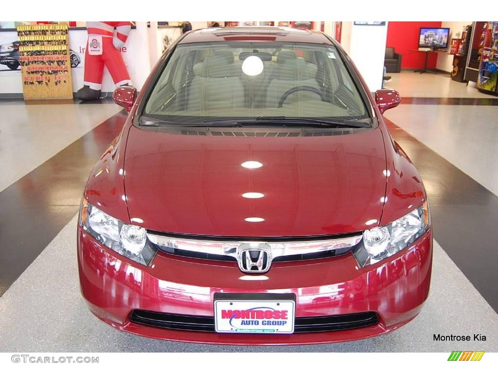 2007 Civic EX Sedan - Tango Red Pearl / Ivory photo #10