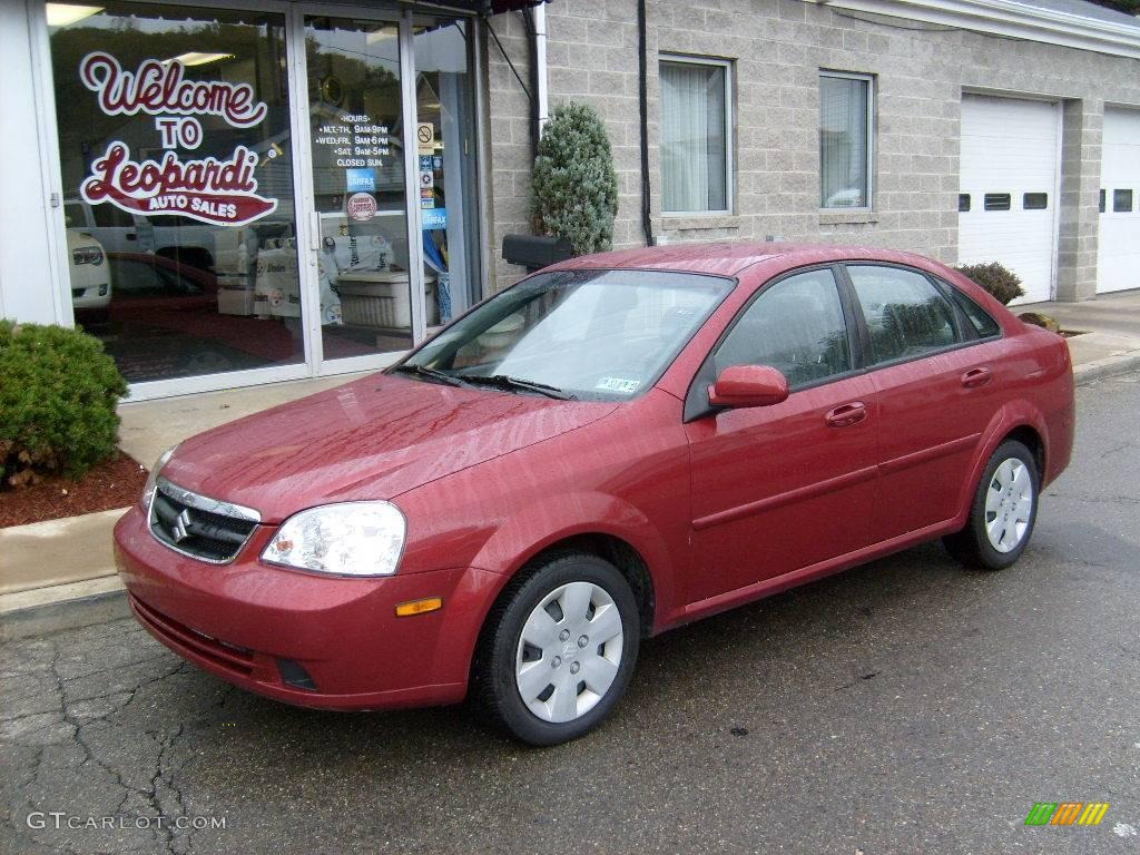 2007 Forenza Sedan - Fusion Red Metallic / Grey photo #1