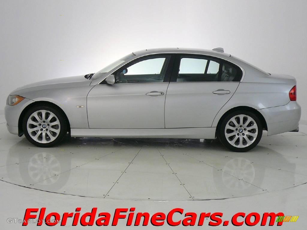 2006 3 Series 330i Sedan - Titanium Silver Metallic / Black photo #3