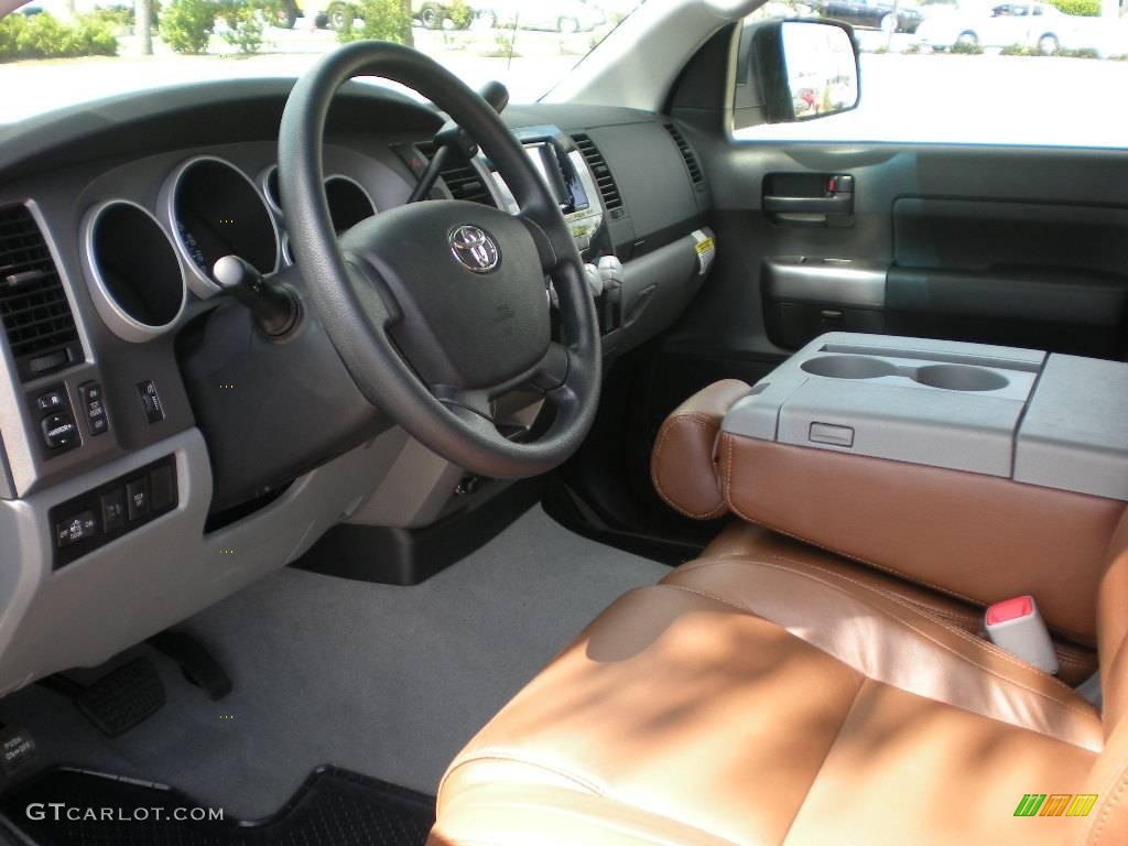 2010 Tundra Platinum CrewMax 4x4 - Black / Red Rock photo #9