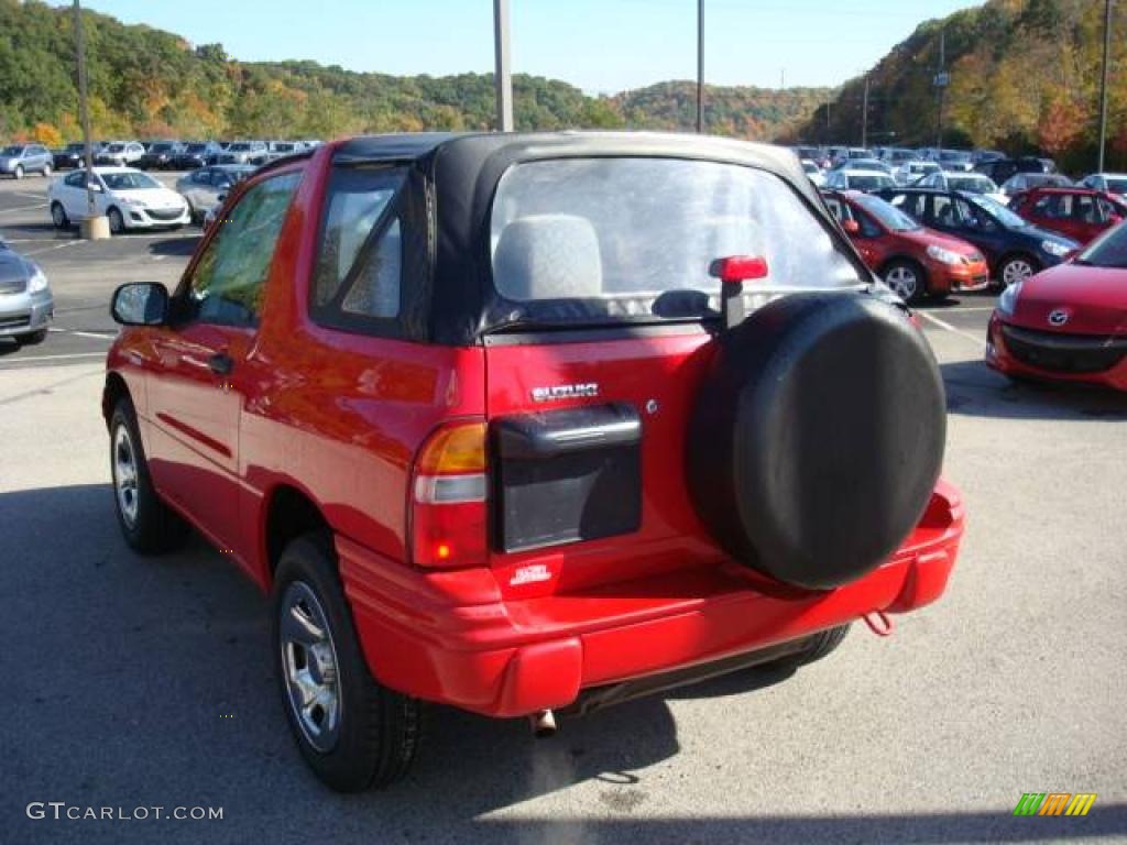 2001 Vitara JLX 2 Door 4WD - Victory Red / Gray photo #4