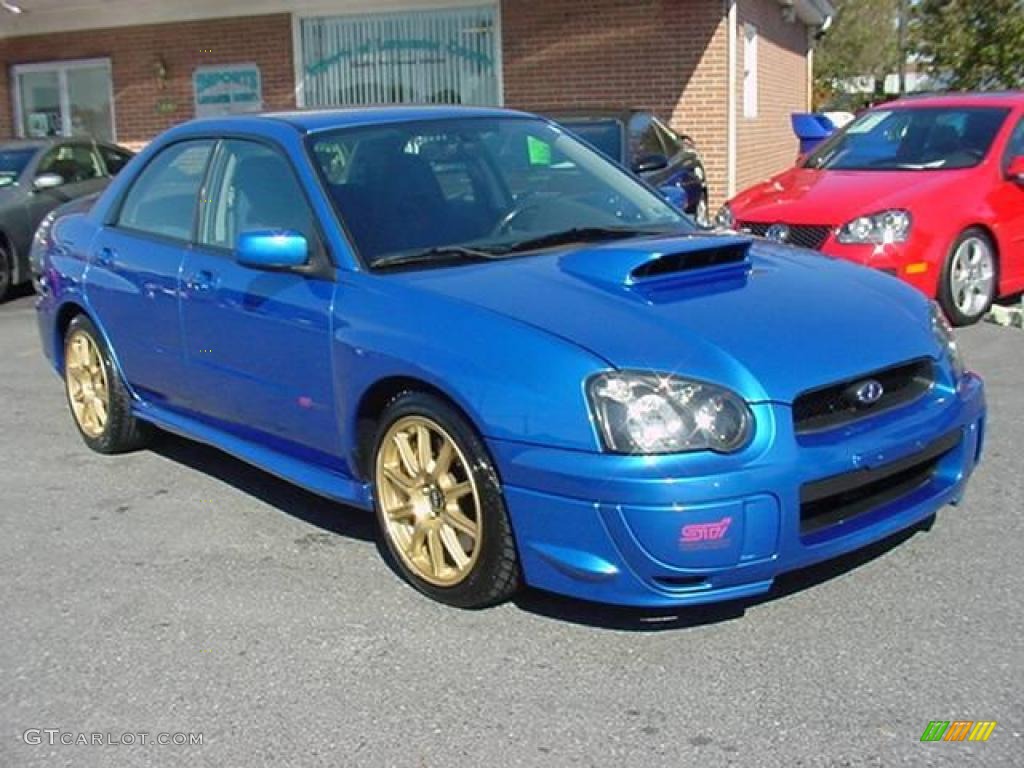 2005 Impreza WRX STi - WR Blue Pearl / Black/Blue Ecsaine photo #1