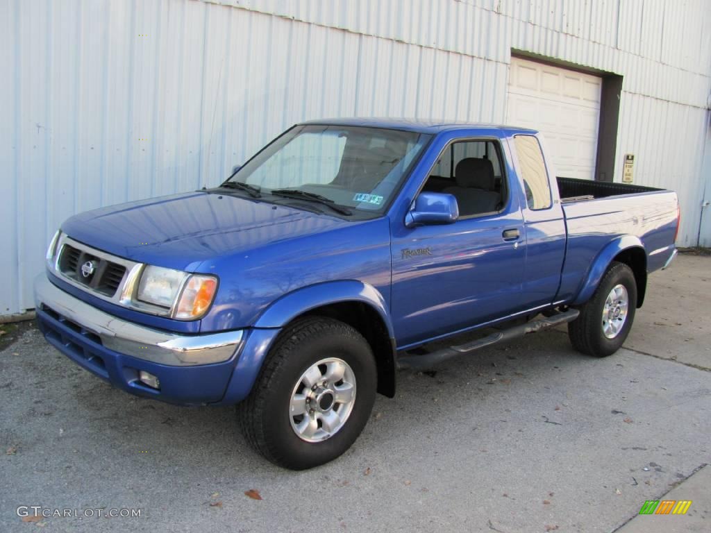 1999 Frontier SE Extended Cab 4x4 - Deep Crystal Blue / Gray photo #1