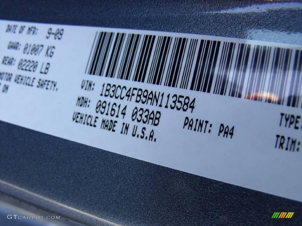 2010 Avenger Color Code PA4 for Silver Steel Metallic Photo #20035364