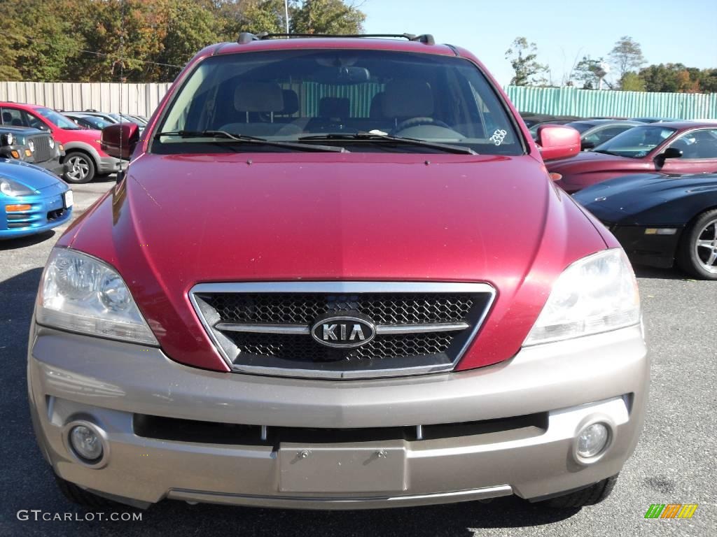 2003 Sorento EX 4WD - Ruby Red Metallic / Gray photo #2