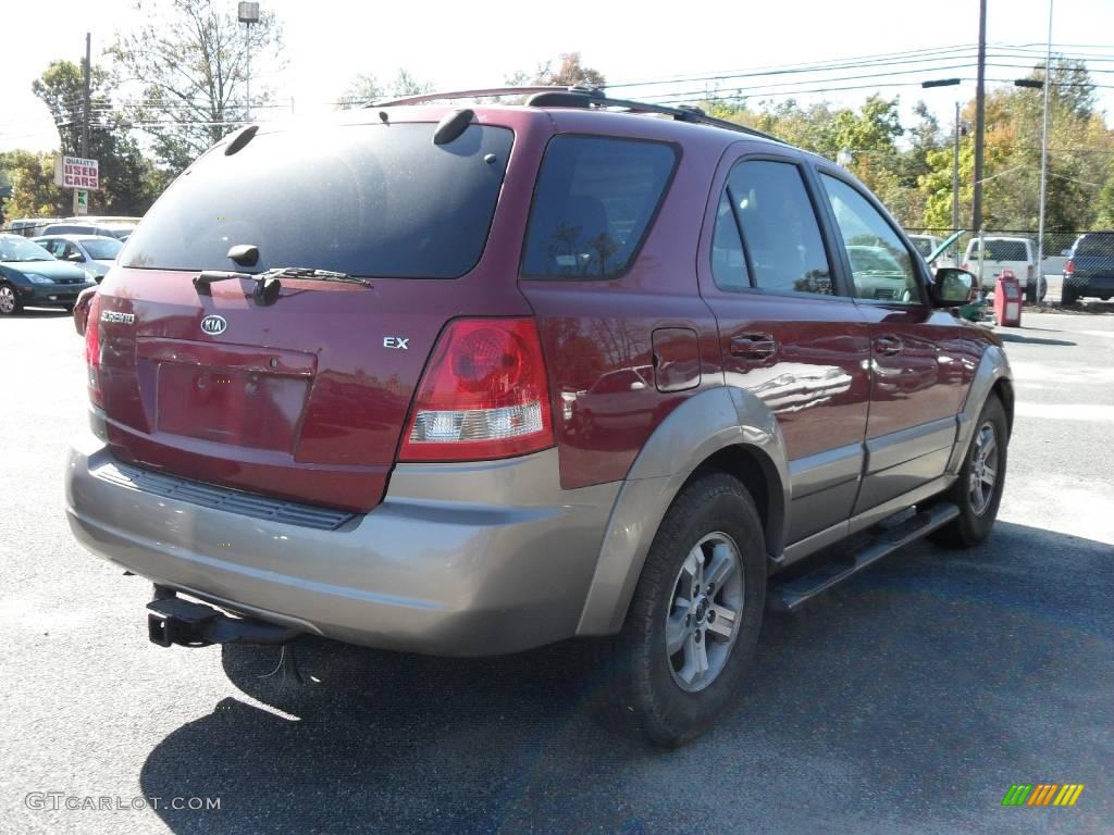 2003 Sorento EX 4WD - Ruby Red Metallic / Gray photo #5