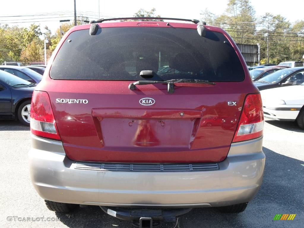 2003 Sorento EX 4WD - Ruby Red Metallic / Gray photo #6