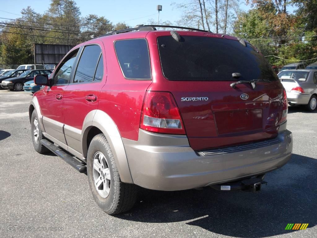 2003 Sorento EX 4WD - Ruby Red Metallic / Gray photo #7