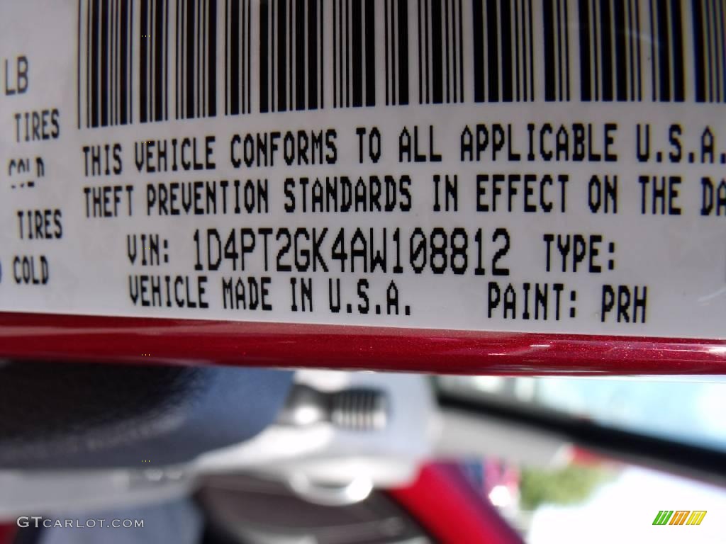 2010 Nitro Color Code PRH for Inferno Red Crystal Pearl Photo #20037510