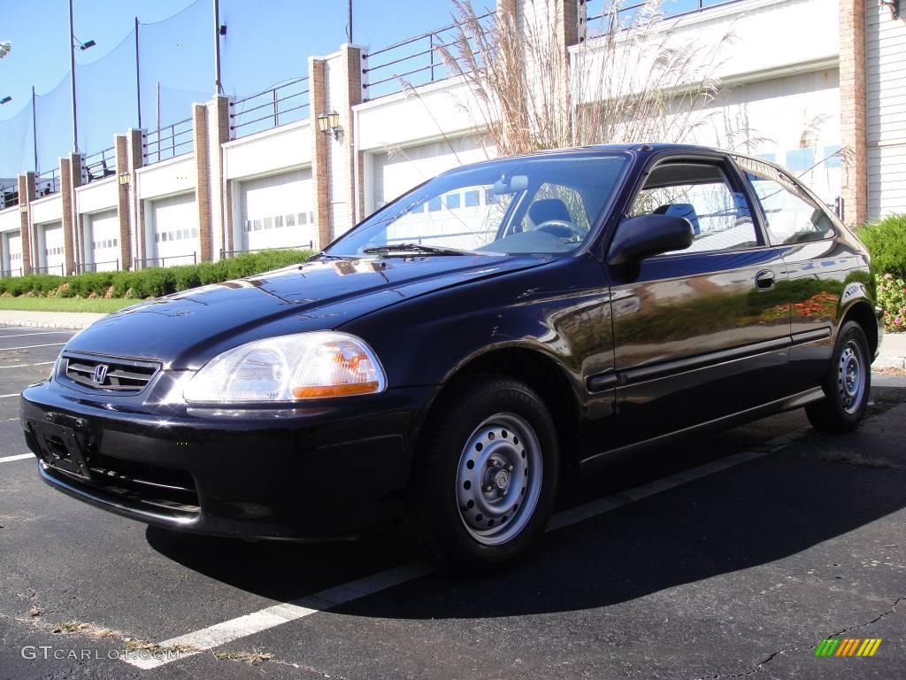 1996 Civic DX Hatchback - Granada Black Pearl Metallic / Gray photo #1