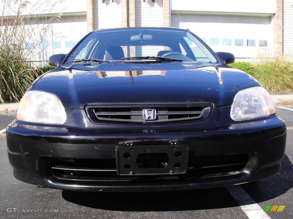 1996 Civic DX Hatchback - Granada Black Pearl Metallic / Gray photo #2