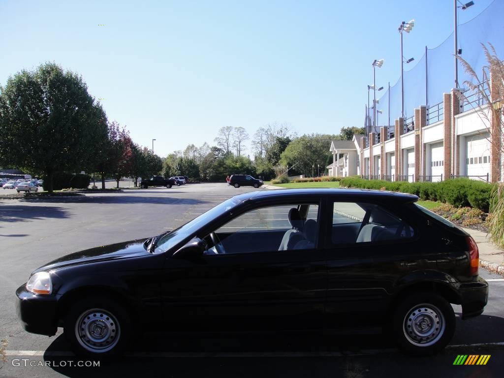 1996 Civic DX Hatchback - Granada Black Pearl Metallic / Gray photo #3