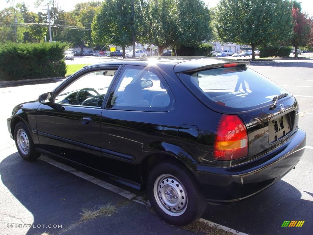 1996 Civic DX Hatchback - Granada Black Pearl Metallic / Gray photo #4