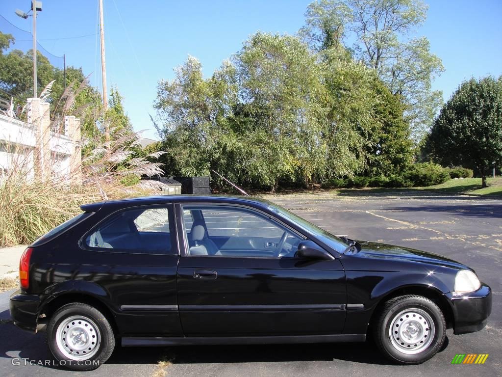 1996 Civic DX Hatchback - Granada Black Pearl Metallic / Gray photo #7