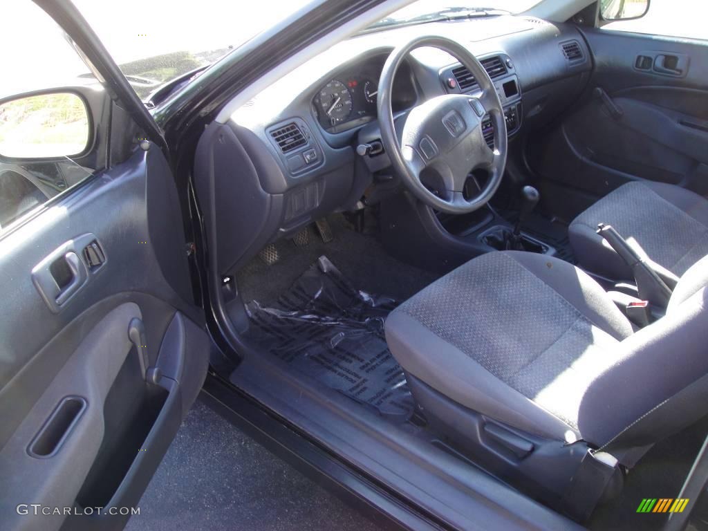 1996 Civic DX Hatchback - Granada Black Pearl Metallic / Gray photo #12