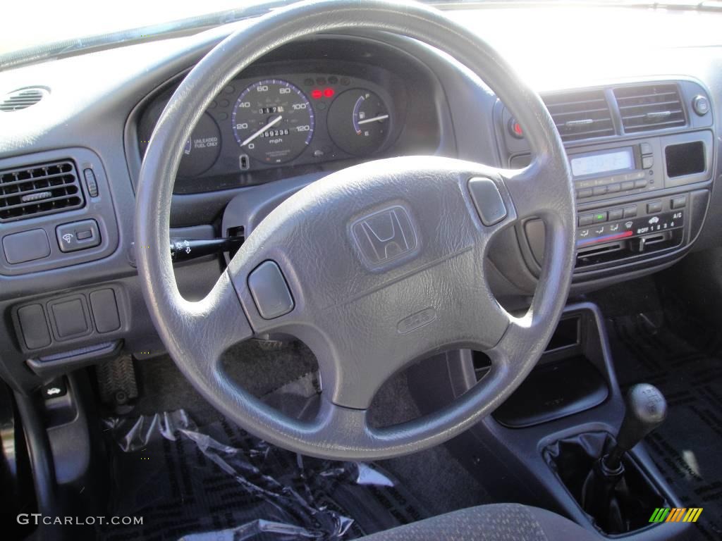1996 Civic DX Hatchback - Granada Black Pearl Metallic / Gray photo #14