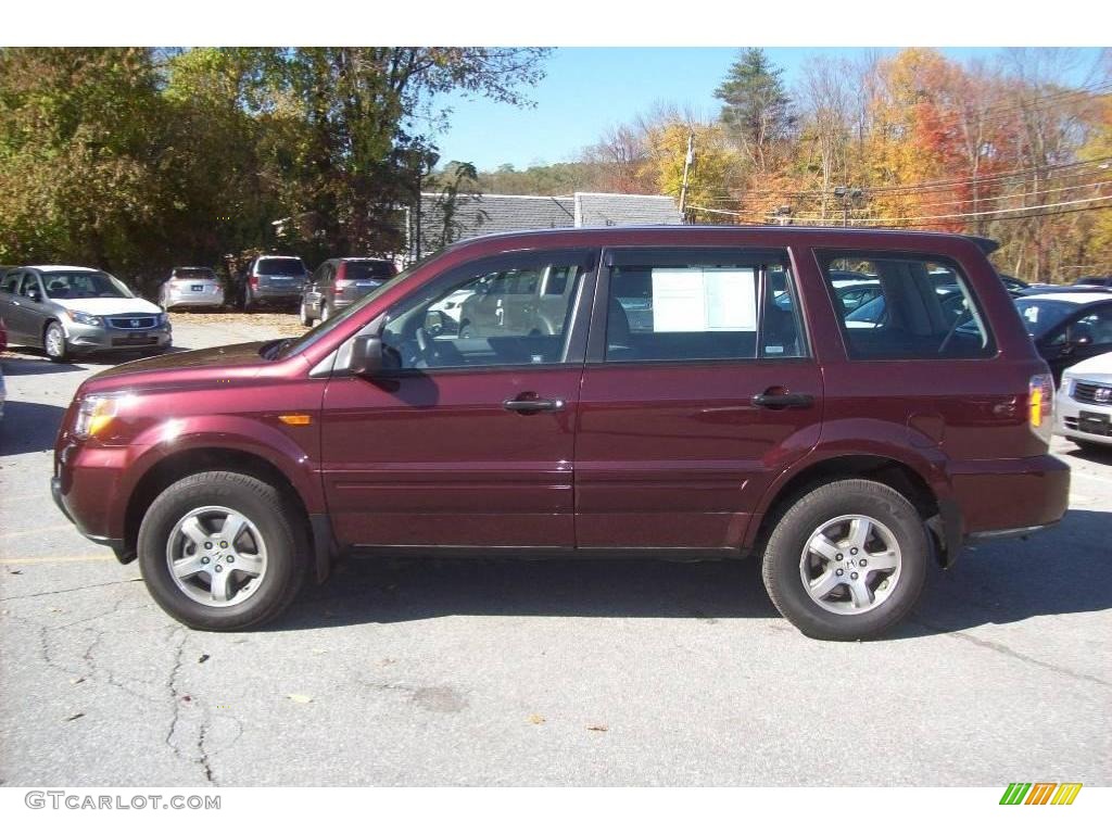 2007 Pilot LX 4WD - Dark Cherry Pearl / Gray photo #19