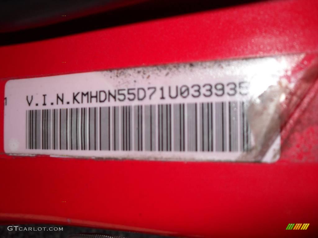 2001 Elantra GT - Cardinal Red / Gray photo #15