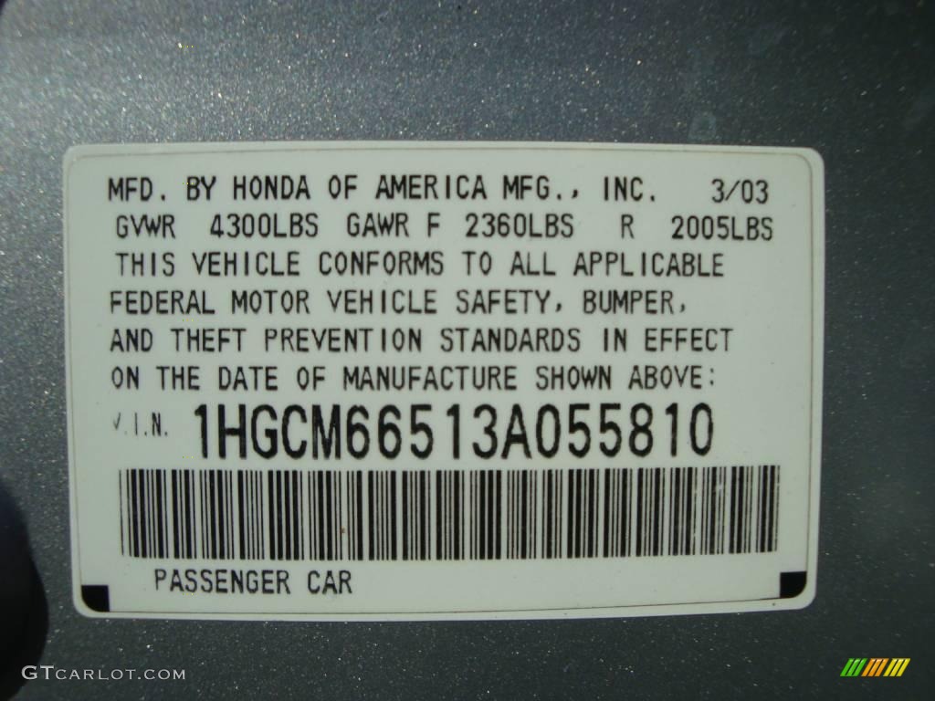 2003 Accord EX V6 Sedan - Satin Silver Metallic / Black photo #42