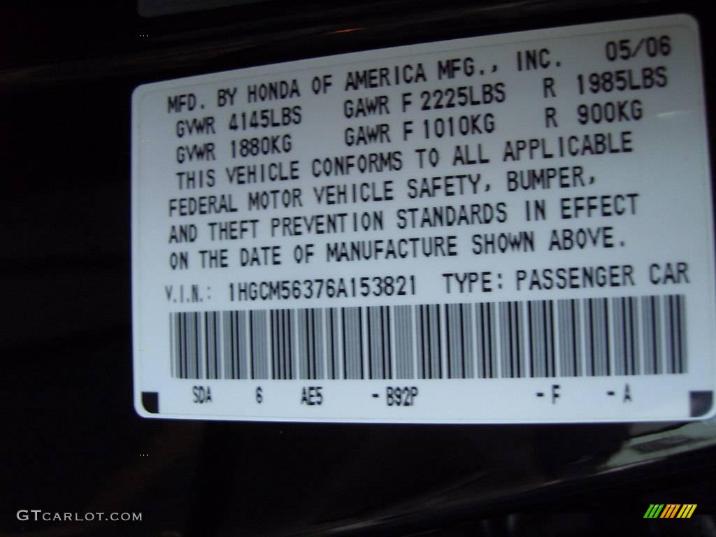 2006 Accord SE Sedan - Nighthawk Black Pearl / Ivory photo #9