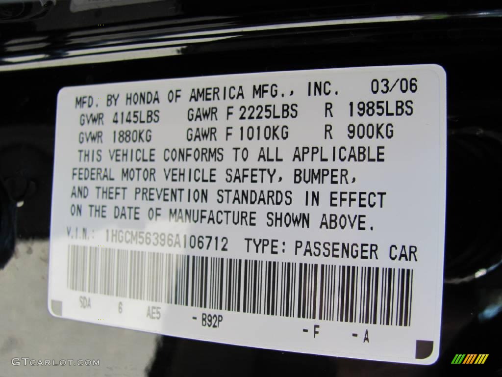2006 Accord SE Sedan - Nighthawk Black Pearl / Ivory photo #14