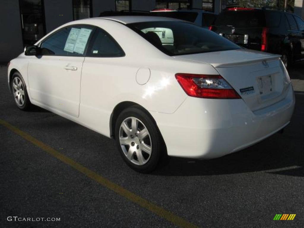 2007 Civic LX Coupe - Taffeta White / Ivory photo #5