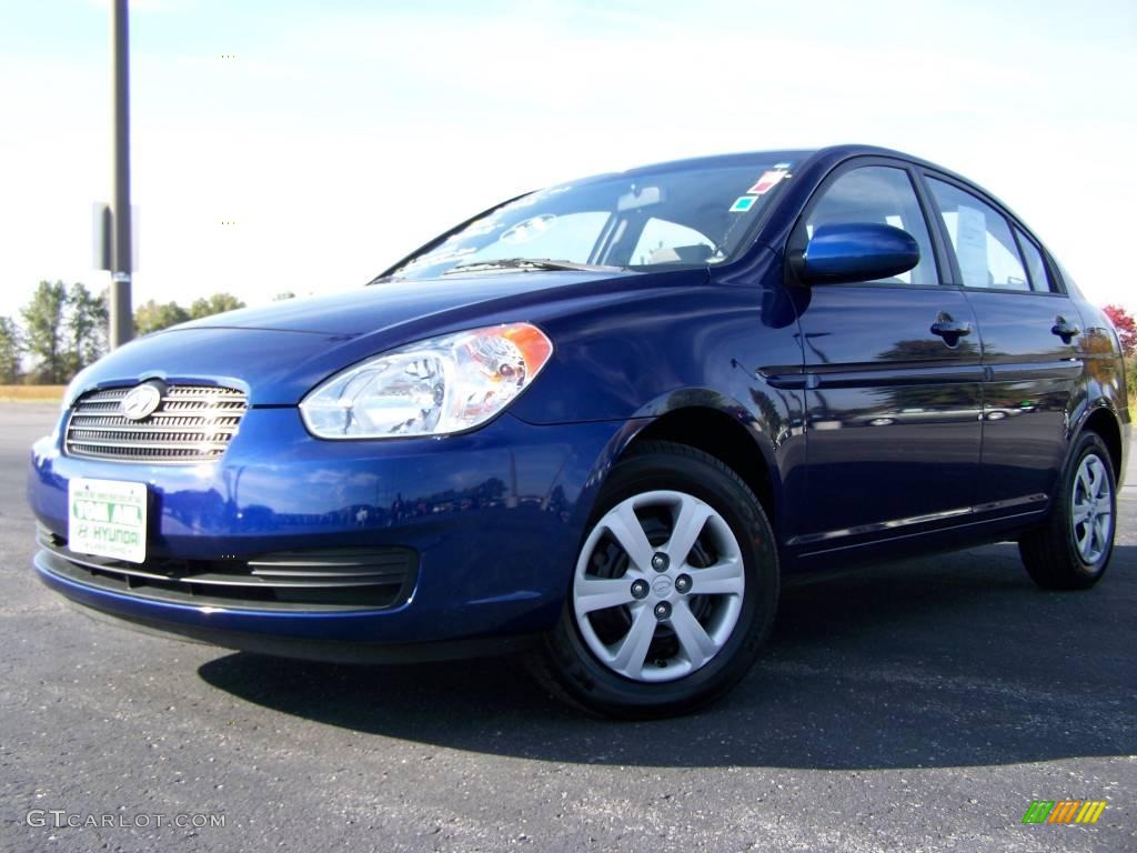 2008 Accent GLS Sedan - Dark Sapphire Blue / Gray photo #4
