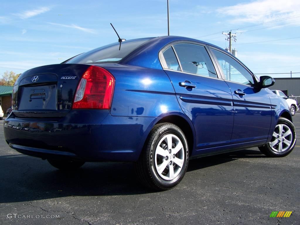 2008 Accent GLS Sedan - Dark Sapphire Blue / Gray photo #6
