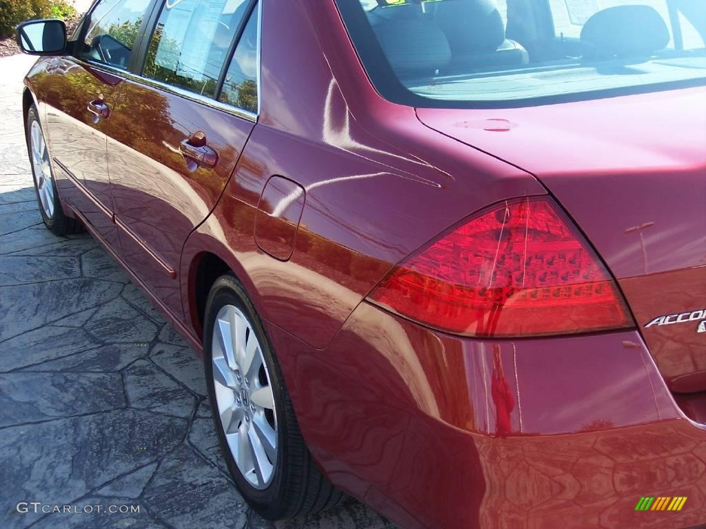2007 Accord EX-L V6 Sedan - Moroccan Red Pearl / Gray photo #7