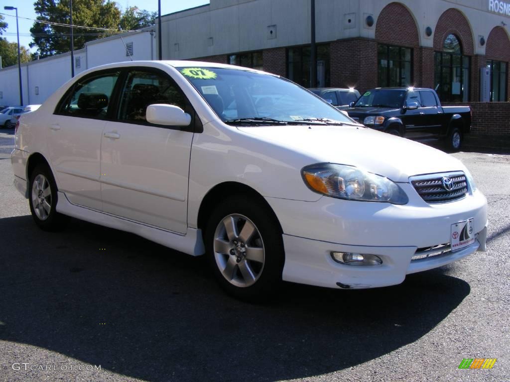2007 Corolla S - Super White / Dark Charcoal photo #2