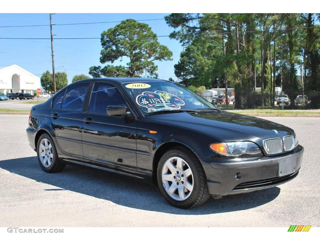 2002 3 Series 325i Sedan - Jet Black / Black photo #7