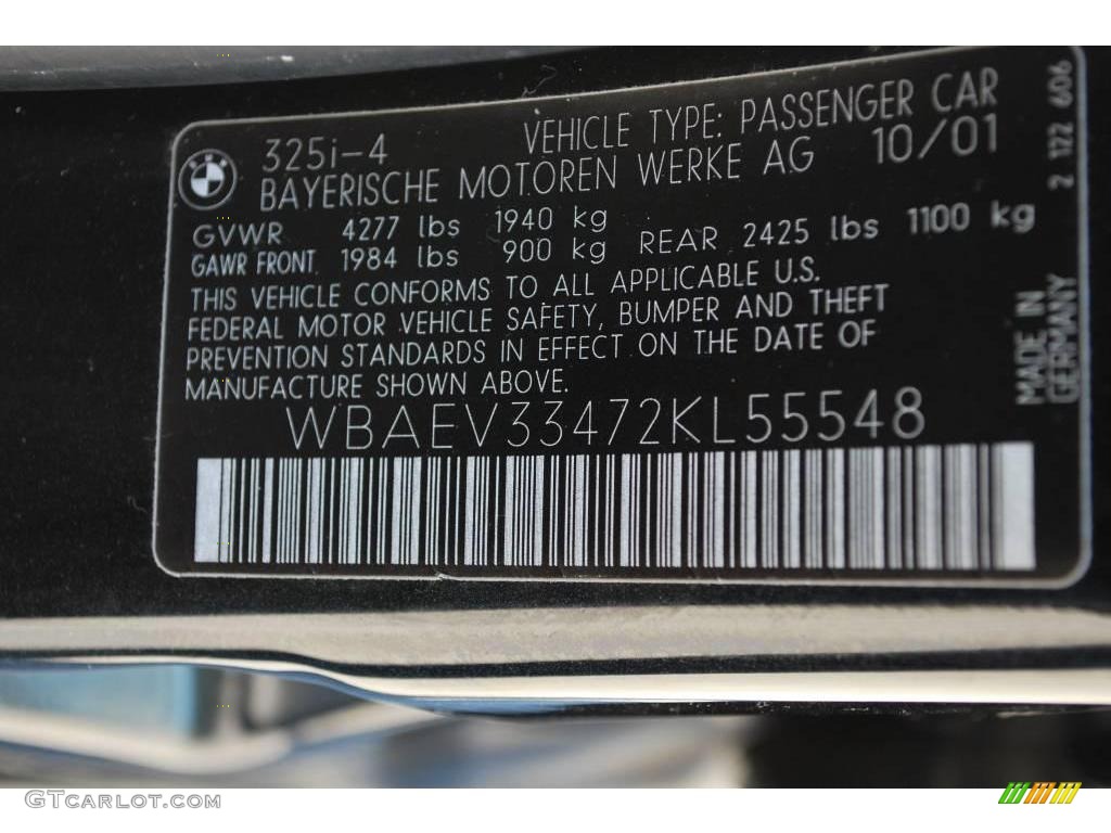 2002 3 Series 325i Sedan - Jet Black / Black photo #31