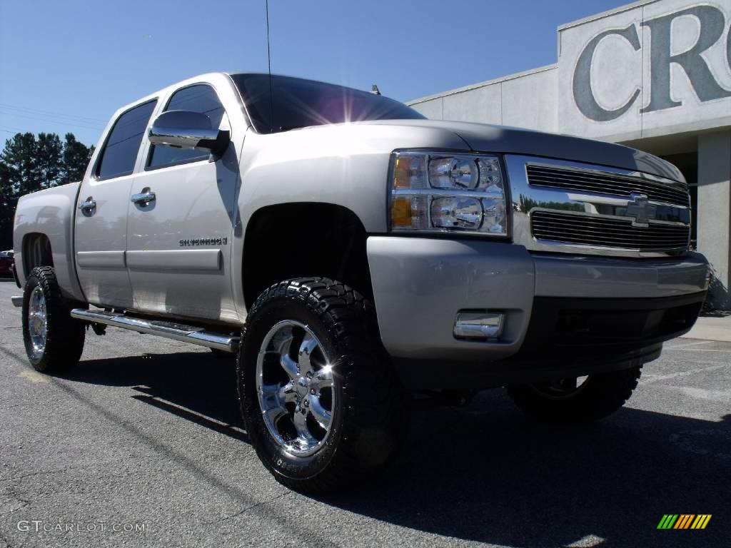 2008 Silverado 1500 LTZ Crew Cab 4x4 - Silver Birch Metallic / Light Titanium/Ebony Accents photo #2