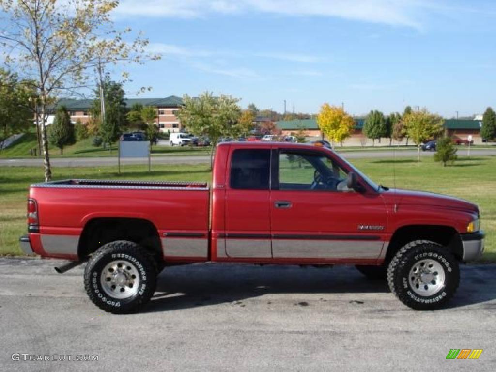 1999 Ram 2500 Laramie Extended Cab 4x4 - Red Metallic / Tan photo #2