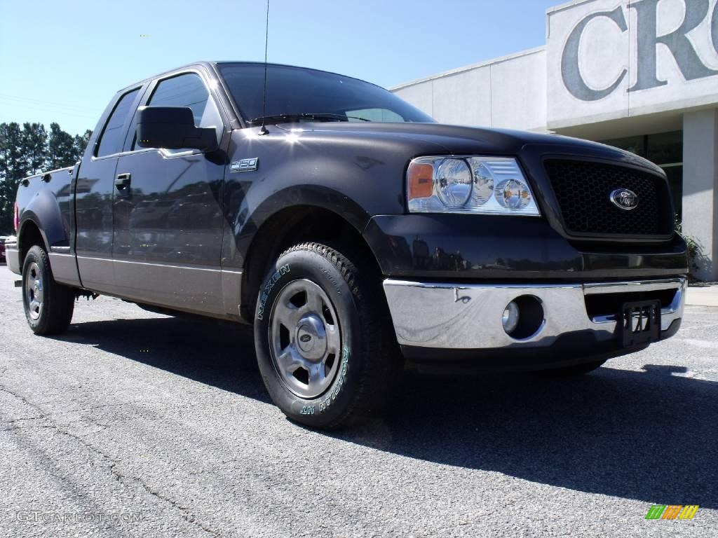 2006 F150 XLT SuperCab - Dark Shadow Grey Metallic / Tan photo #2