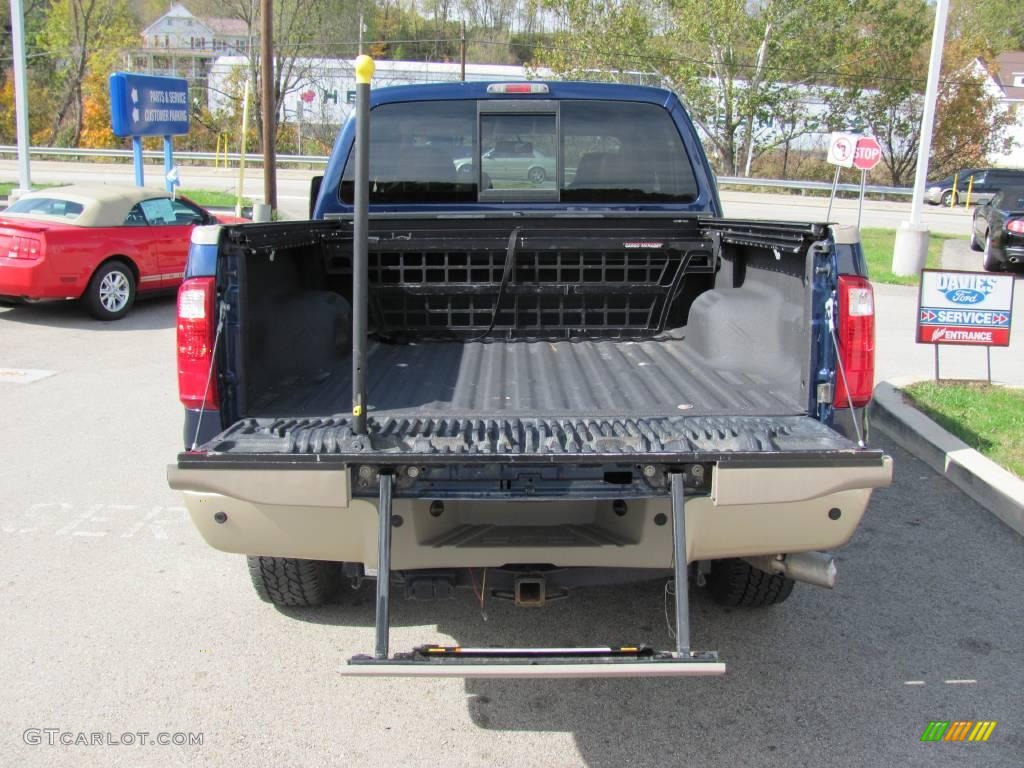 2008 F350 Super Duty King Ranch Crew Cab 4x4 - Dark Blue Pearl Metallic / Chaparral Brown photo #5