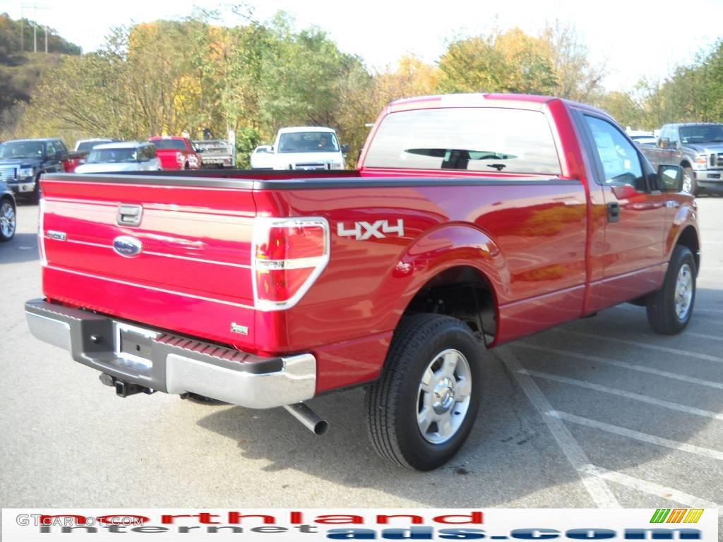 2010 F150 XLT Regular Cab 4x4 - Red Candy Metallic / Tan photo #6