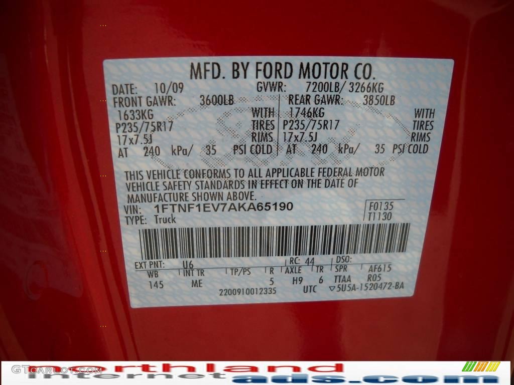 2010 F150 XLT Regular Cab 4x4 - Red Candy Metallic / Tan photo #12