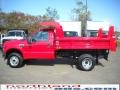 Red 2009 Ford F350 Super Duty XL Regular Cab Chassis Dump Truck