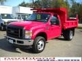 2009 Red Ford F350 Super Duty XL Regular Cab Chassis Dump Truck  photo #2
